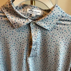 Men's Western Cowboy Pattern Polo Shirt Rare M